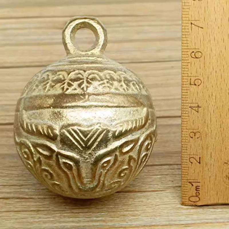 1pc Brass Cow Bells for Farming Thickened Copper Bells Anti-Lost Grazing Supplies Sheep Horse Cattle Pendant Bell Farming