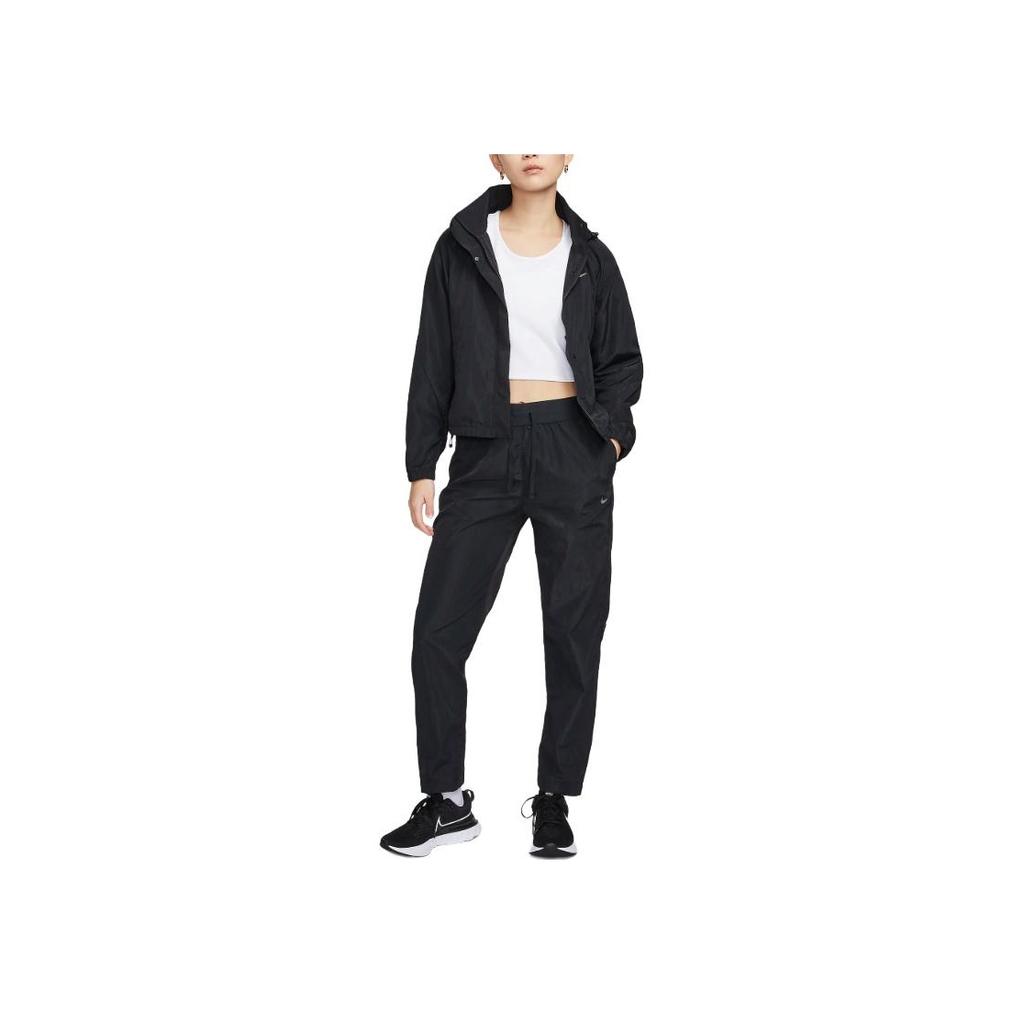 Nike Куртка Running Division Repel с логотипом, свободная, короткая, с капюшоном, на молнии, женская куртка, черная FN2576-010