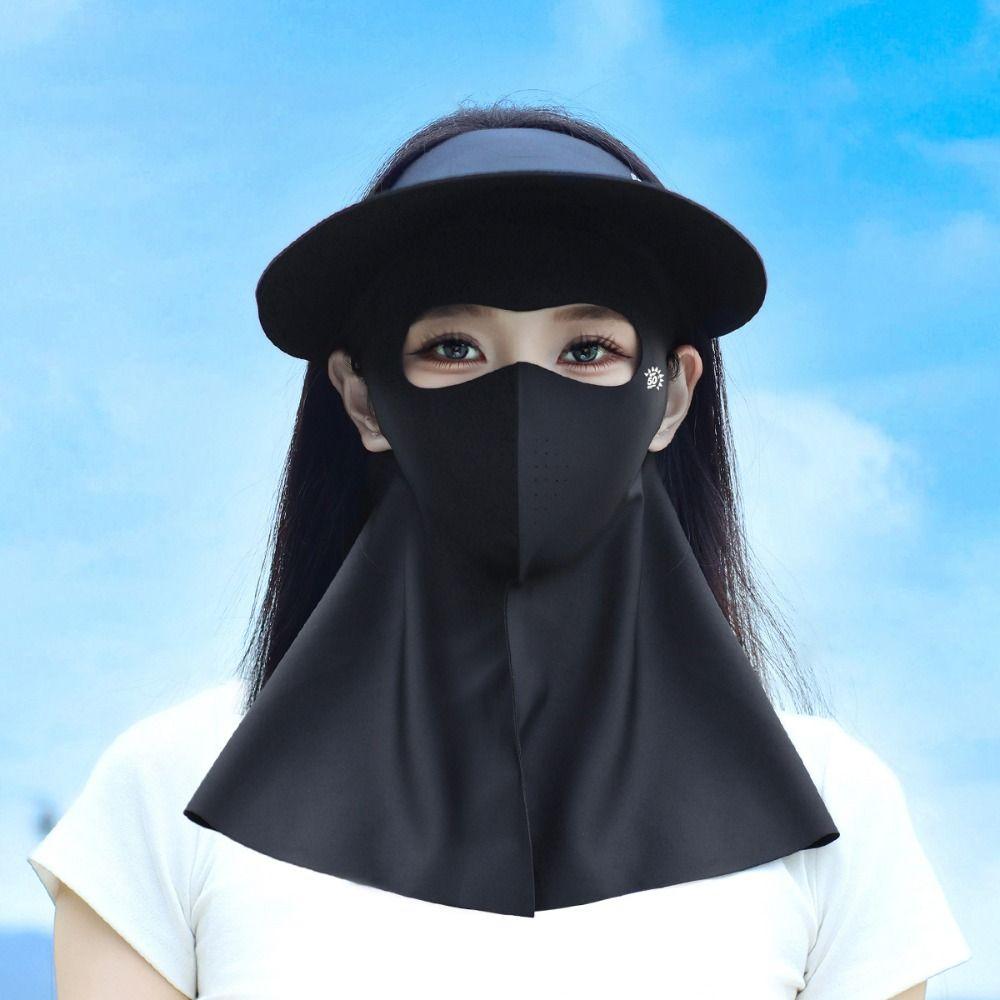 Ice Silk Sun Protection Mask Full Face Sunshade Face Mask New Anti-UV Neck Scarf Summer