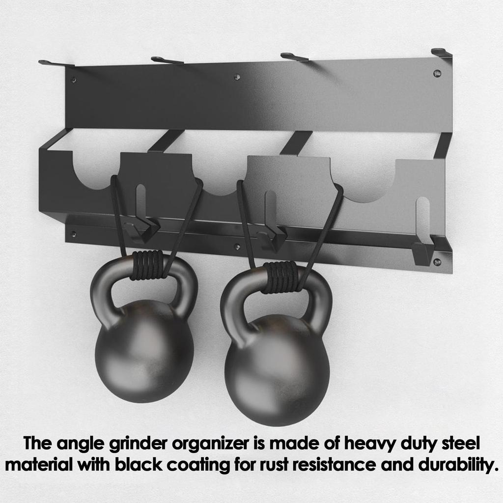 Heavy Duty Metal Angle Grinder Holder Wall Mount Rack Stand Storage Bracket with Cord Hanger for Cutters and Polishers