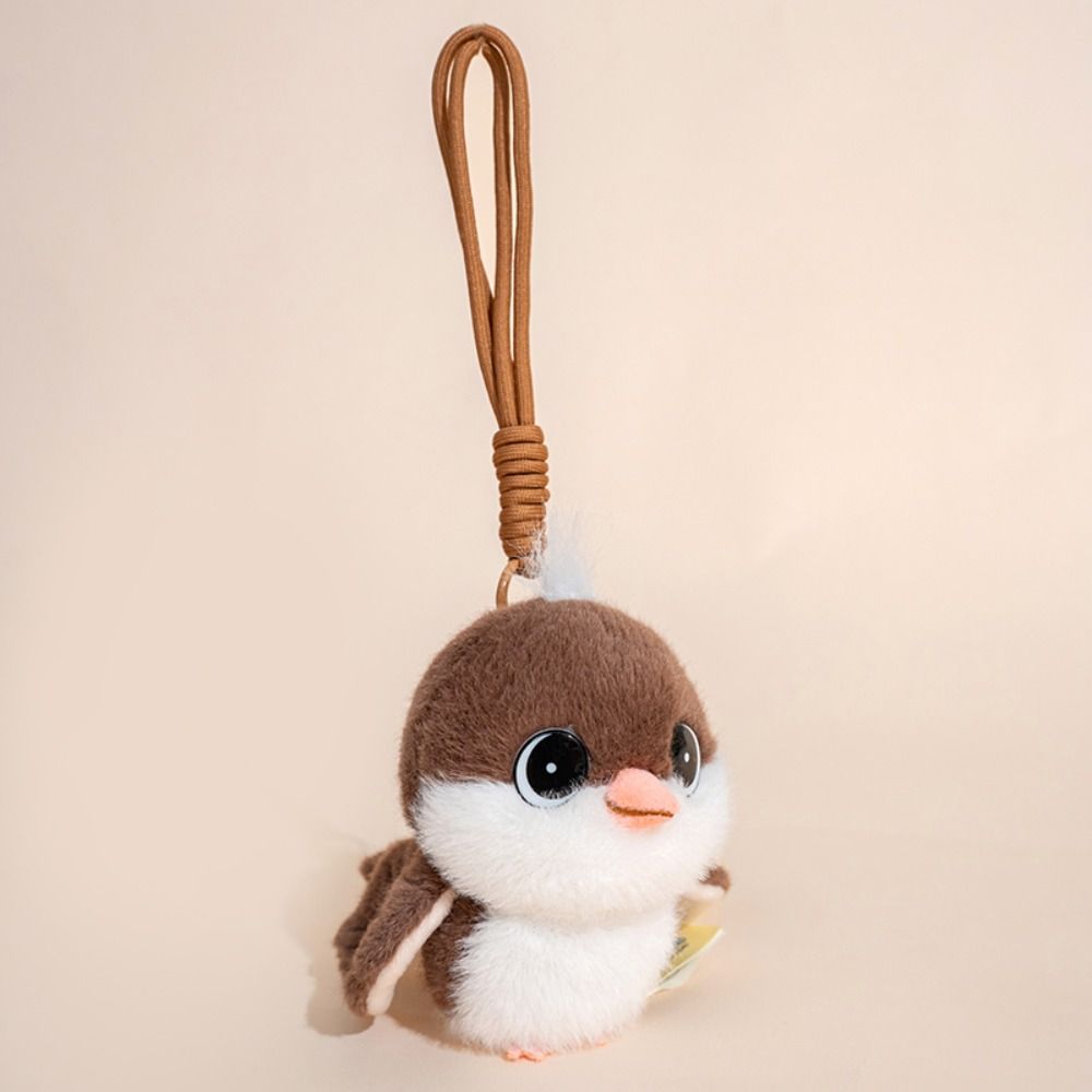Plush Animal Bird Plush Toy Simulation Sparrow Plush Toy Plush Tit Bird Pendant Car Decor