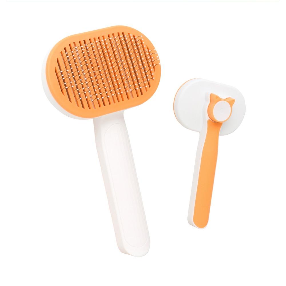Pet comb, cat hair remover, hair removal, stainless steel comb, cat hair brush, one-click hair removal comb to remove hair.
