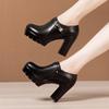 Women Pumps High Heels Deep Mouth Platform Heels Fashion Black Office Shoes Large Size Ladies Shoes Fall Winter Female Shoes