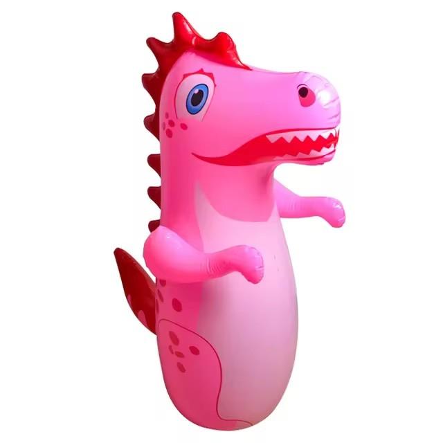 1pc Cartoon Dinosaur Tumbler Boxing Inflatable Standing Punching Bag Colorful Balloons Kids Activity Outdoors Game Birthday Gift