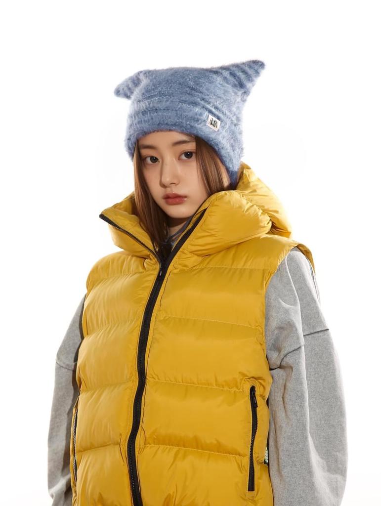 [Clakkllie] Вязаная шапка с кошачьими ушками Вязаная шапка-шарф Термозащита Косплей Милый Милый (Зеленый KHAM2402)