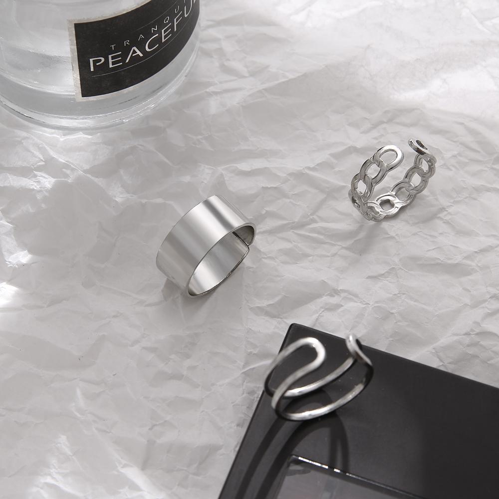 Мода Хип-Хоп Панк Терруар Прохладное Кольцо Темперамент Нейтральный Простой Набор Кольца
