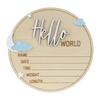 Baby Announcement Sign Hello World Newborn Sign Wooden Birth Announcement Sign Keepsake Baby Shower Gift for Nursery Decor Photo Prop