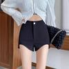 Spring/Summer 2024 High-Waisted A-Line Black Bodycon Casual Shorts for Women