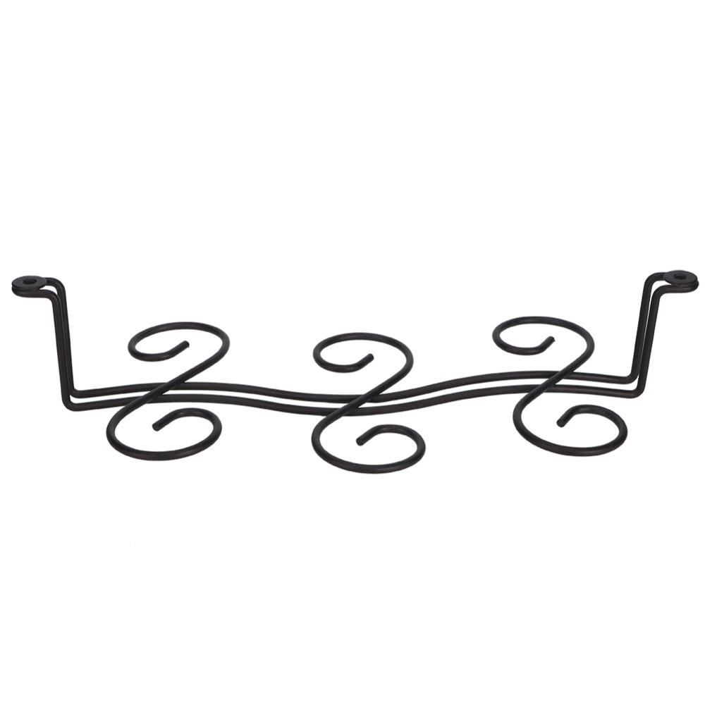 Black Wine Cup Rack 6 Hooks Stemware Rack Decor Hanging Shelf Under Cabinet