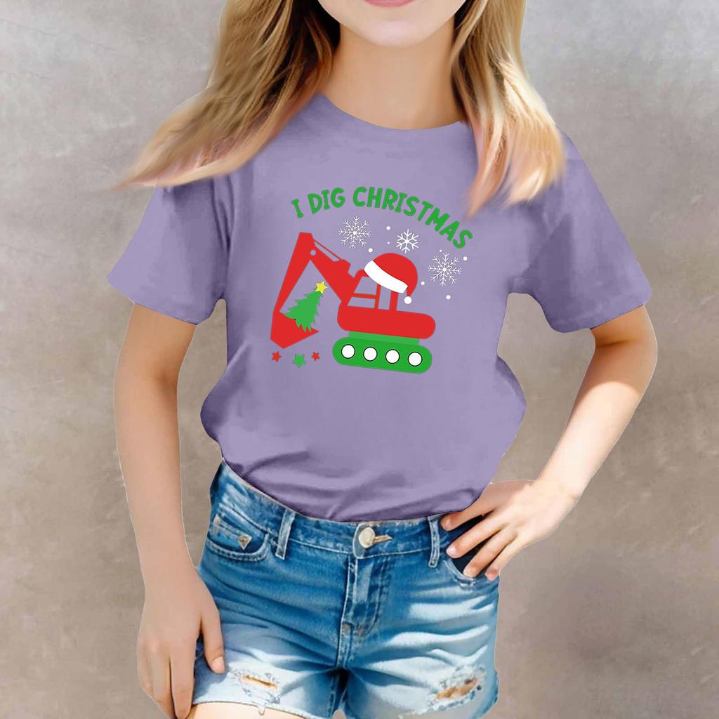 Christmas Day Toddler Girl Boy T-Shirts Kids Top Boys And Girls Printed Short Sleeved T-shirt