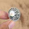 Shiva Eye Shell Stone Handmade Statement Promise Ring Jewelry Sterling Silver