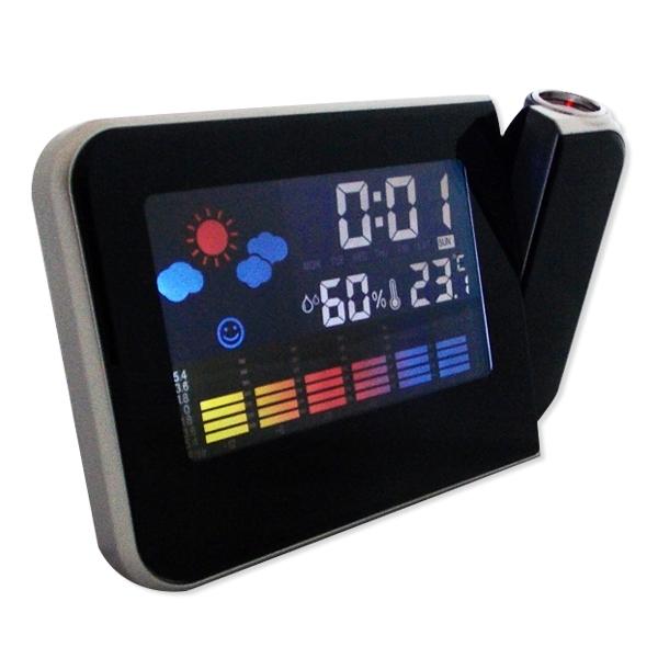 Multifunction Digital Alarm Clock with Light Projection and Weather Station