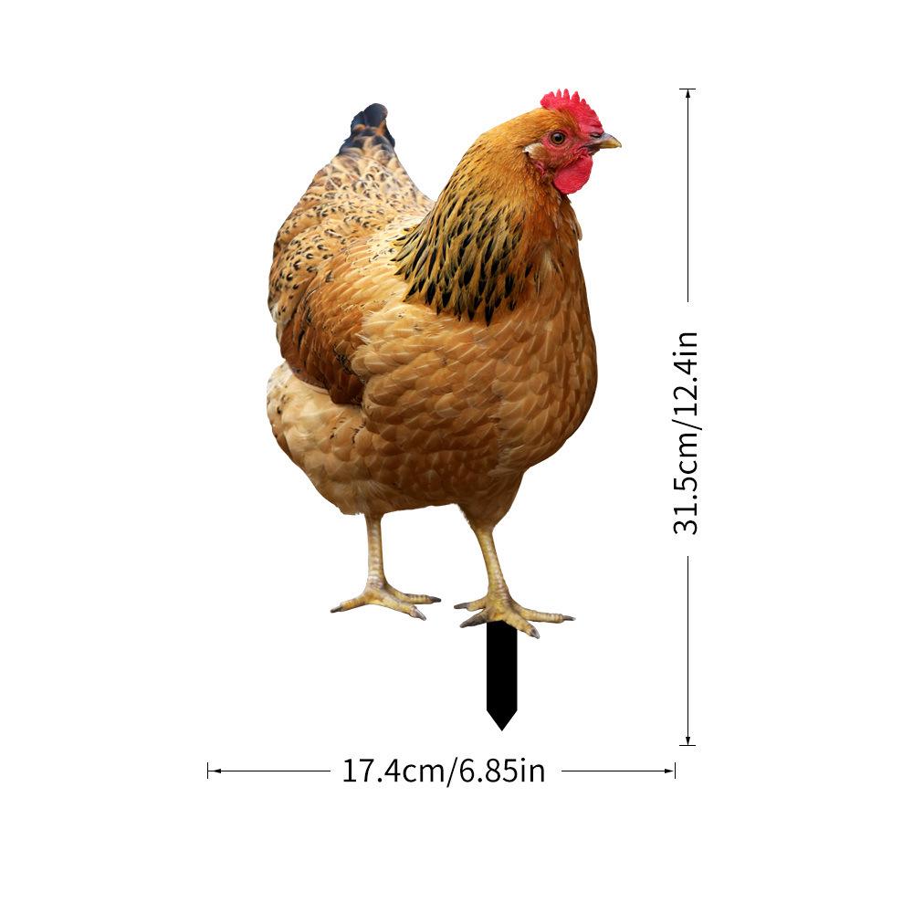 YKLU090 3D Курица Двор Наземное Искусство Уличный Сад Зеркальный Декор