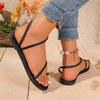 Fashion 2025 New Ladies Shoes Open Toe Women's Sandals Fashion Slip-on Summer Beach Plus Size Light  Comfortable Flat Sandals Zapatos