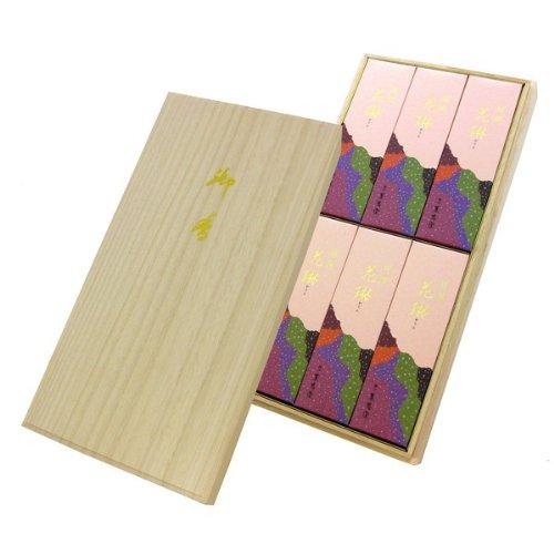 Kunjudo Special Selection Karin Incense, Short, 6 Cases, Paulownia Wood Box, #30