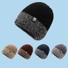 Осень и Зима Корейский Стиль Вязаная Шерстяная Шапка Подчеркивающая Лицо Маленькая Плюс Бархатное Утолщение Мужская Шапка Защита Ушей Ветрозащитная Шапка-Пуловер