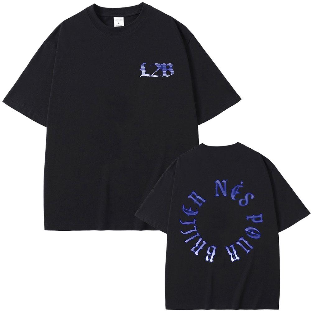 Футболка с принтом Rapper L2B Nes Pour Briller Унисекс Женская Хип-хоп Мода Поп-музыка Футболка Мужская Повседневная Винтажные Оверсайз Футболки