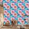 Ink wallpaper turquoise, blue, purple and powder pink 50x1000