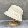 Французская элегантность Шерстяная высокая шляпа Женская Осень и Зима Стиль Хепберн Легкая пряжа Маленькая шляпа-ведро Ретро Шляпа-ведро Японская