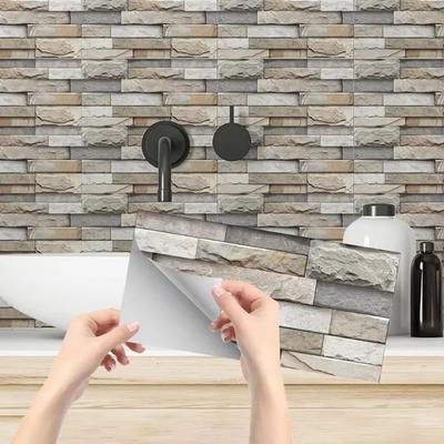 НОВЫЕ 7 шт. 3D наклейки на настенную плитку - имитация кирпичного узора, самоклеящиеся, водонепроницаемые, легко наклеиваются и отклеиваются, бесплатная резка и очистка