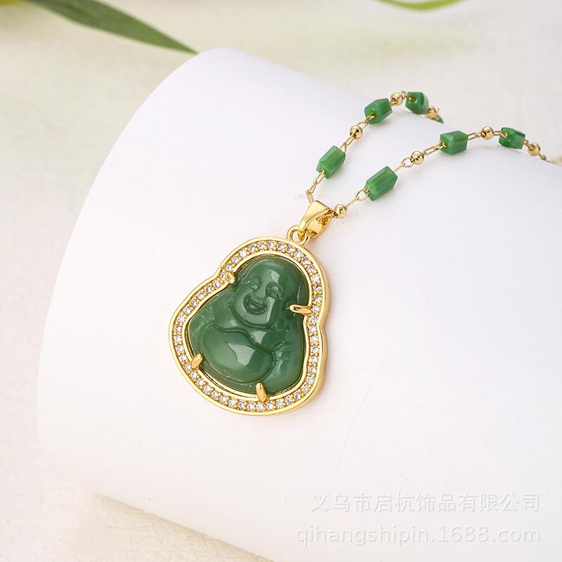 Ожерелье с Буддой Майтрейей, Ретро, Придворный, Этнический стиль, Национальный тренд, Мужские и женские аксессуары