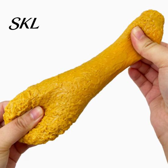 Food Simulation Toy Fried Chicken Leg Squeeze Toy, Soft Slow Rebound Stress Reliever Glue Fidget for Adults And Kids, Realistic Texture Decompression