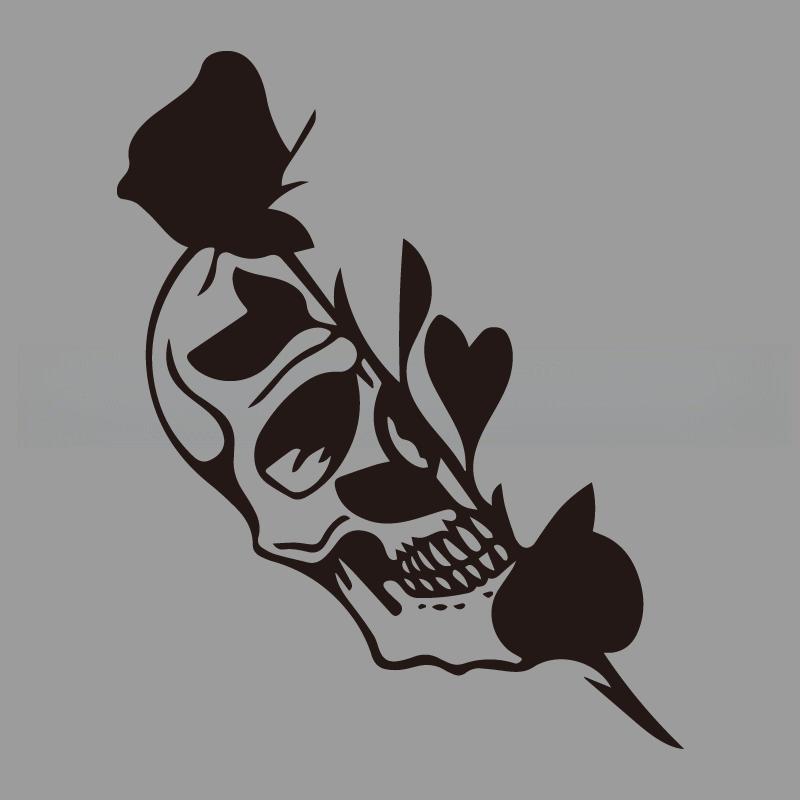 Half Skull Rose Creativeandfunny Stickers For Cartoon Fansandloverhigh Quality For Car Trucks Motorcycles Andlaptops