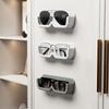 1PC High End Glass Display Cabinet Glasses Storage Box Wall Mounted Perforated Free Sunglasses Storage Rack Sunglass Home Tidying