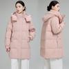 Down Cotton Jacket Women's Mid-length 2025 New Cotton Jacket Fashionable Korean Loose Padded Jacket Winter Thickened Warm Jacket