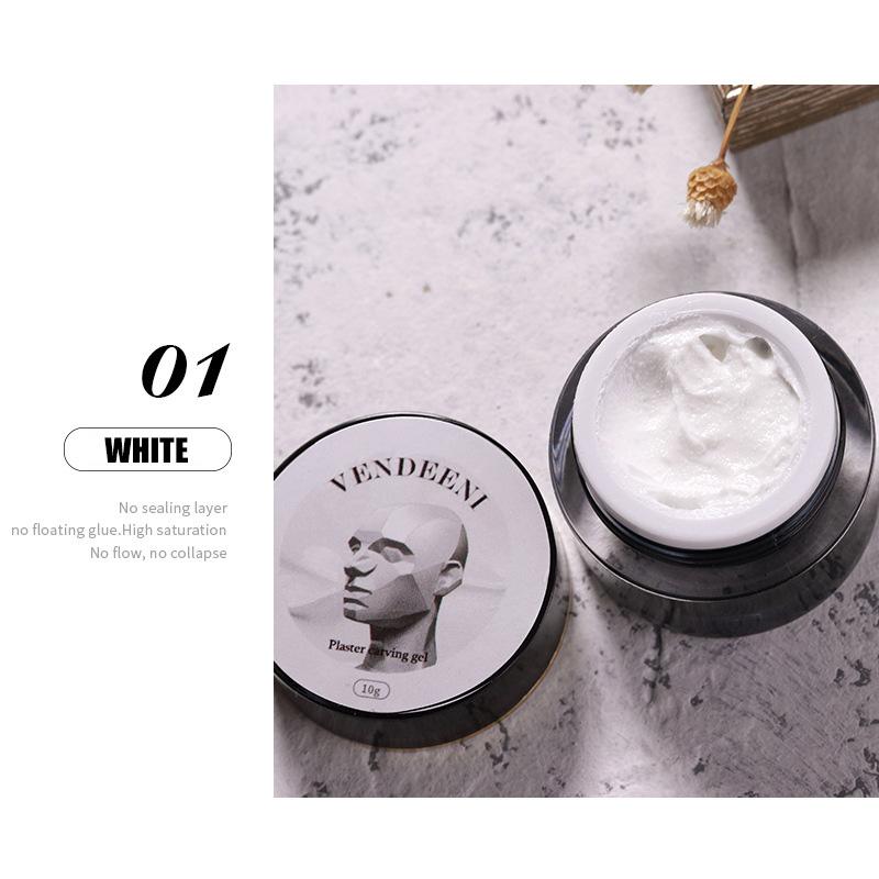 Vendeeni 6 Цветов Гель-Лак Для Лепки Ногтей Sculpting Plaster Gel Nail Polish Sculpture UV LED Снимаемый Гель-Лак Для Гравировки Гипсовый Гель-Лак Для Нейл-Арте