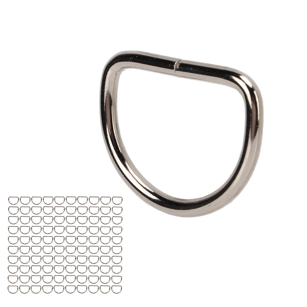 100 шт. Металлические D-кольца Прочные D-образные зажимы для ошейника собаки для багажа питомца Грудной ремень