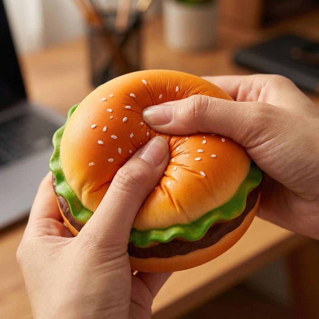Simulated Burger Creative Stress Relief Toy Soft Rubber Squeezing Fun