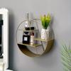 1pc Hexagonal/circular Nordic Style Wall-Mounted Metal Iron Shelf,Potted&Books&collectibles Gorgeous Golden Display Storage Rack.