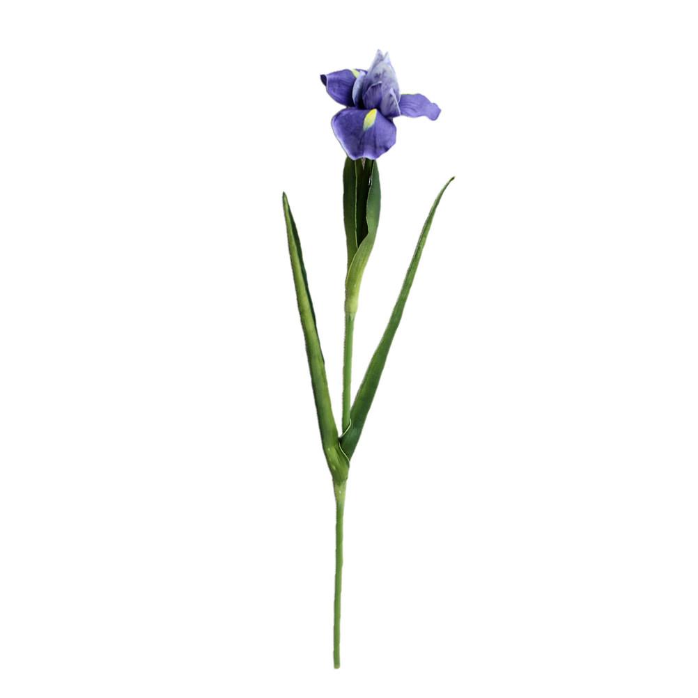 1Pcs Smooth PU Iris Flower High Detail Simulation Artificial Flower with Flexible Plastic Stem Wedding Decoration Party Garden