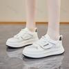 Fashion Women's White Sneakers Autumn New Mesh Breathable Height Increase Casual Shoes Comfortable Fashion Cross Tied Non Slip Flats