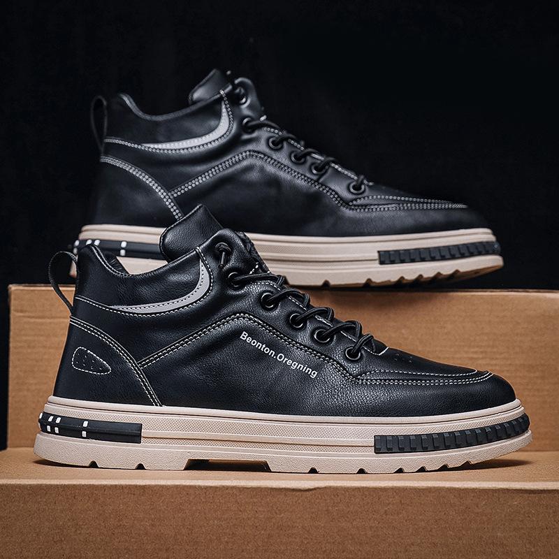 Осень и зима новая высокая обувь мужская обувь для скейтборда модная универсальная повседневная одинарная обувь модная обувь мужская обувь