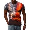 Summer New 3D Cool Lightning Men T-shirts Fashion Printed Natural Landscape Graphic T Shirt Personality Hip Hop Harajuku Tee Top