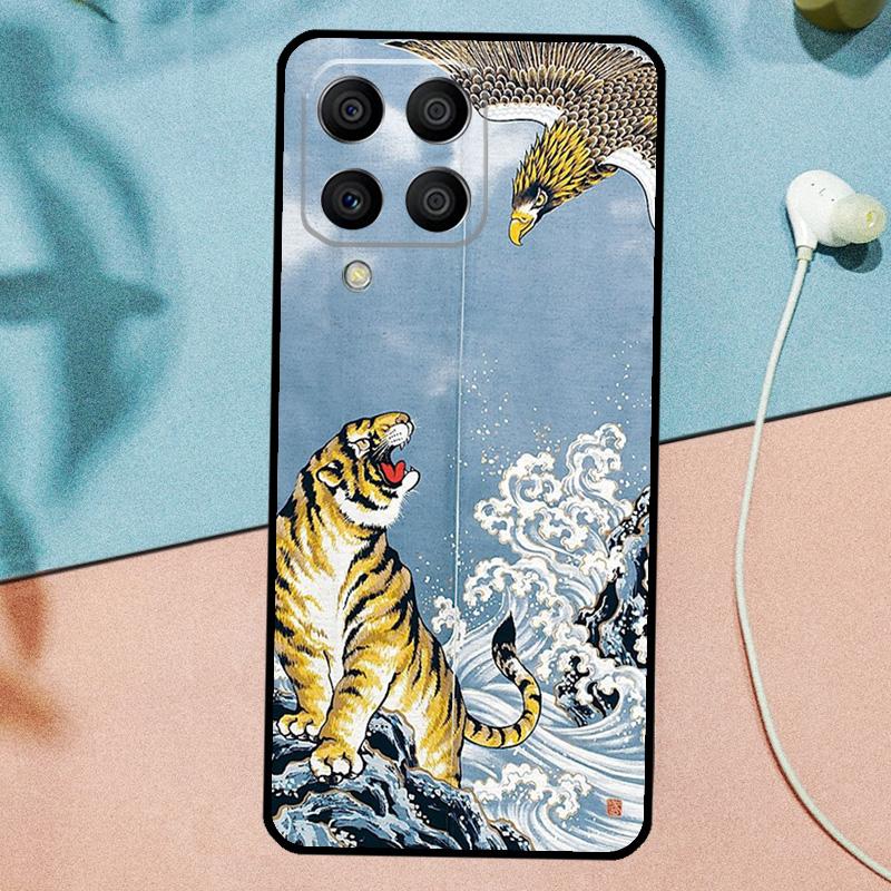 Модный чехол для Samsung Galaxy M14 M34 M54 M20 M06 M16 M12 M13 M15 M35 M55 M33 M53 M21 M31 M32 M52 с рисунком животного - тигр