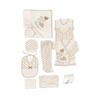 11 Piece Brown Hospital Release Newborn Bodysuit Set With Rabbit Embroidery
