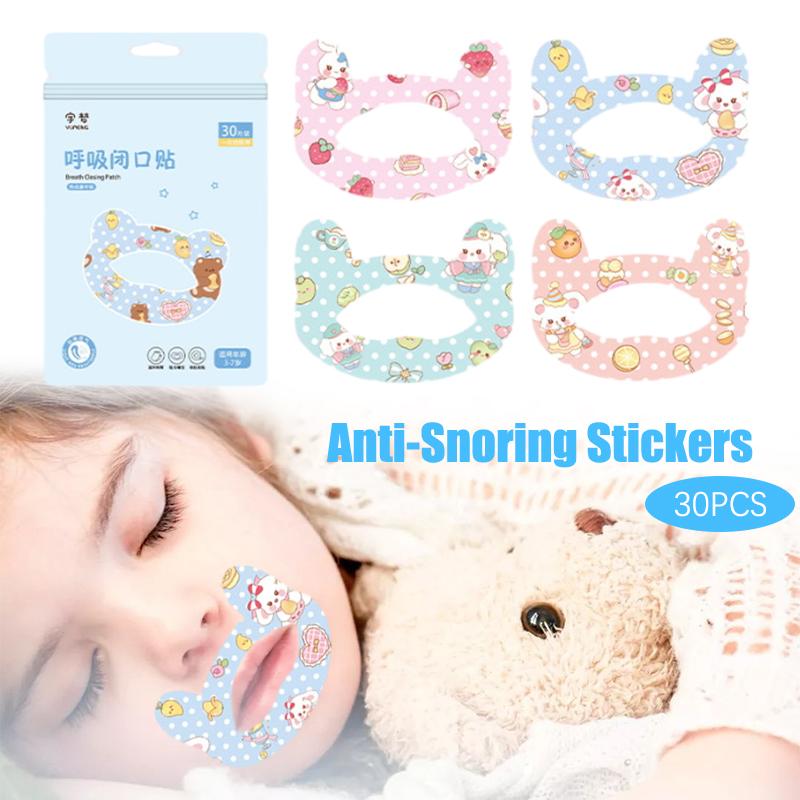 30 шт./кор., наклейки против храпа для детей, наклейки с закрытым ртом для сна, пластырь для коррекции дыхания, пластырь для закрытия ортеза, лента