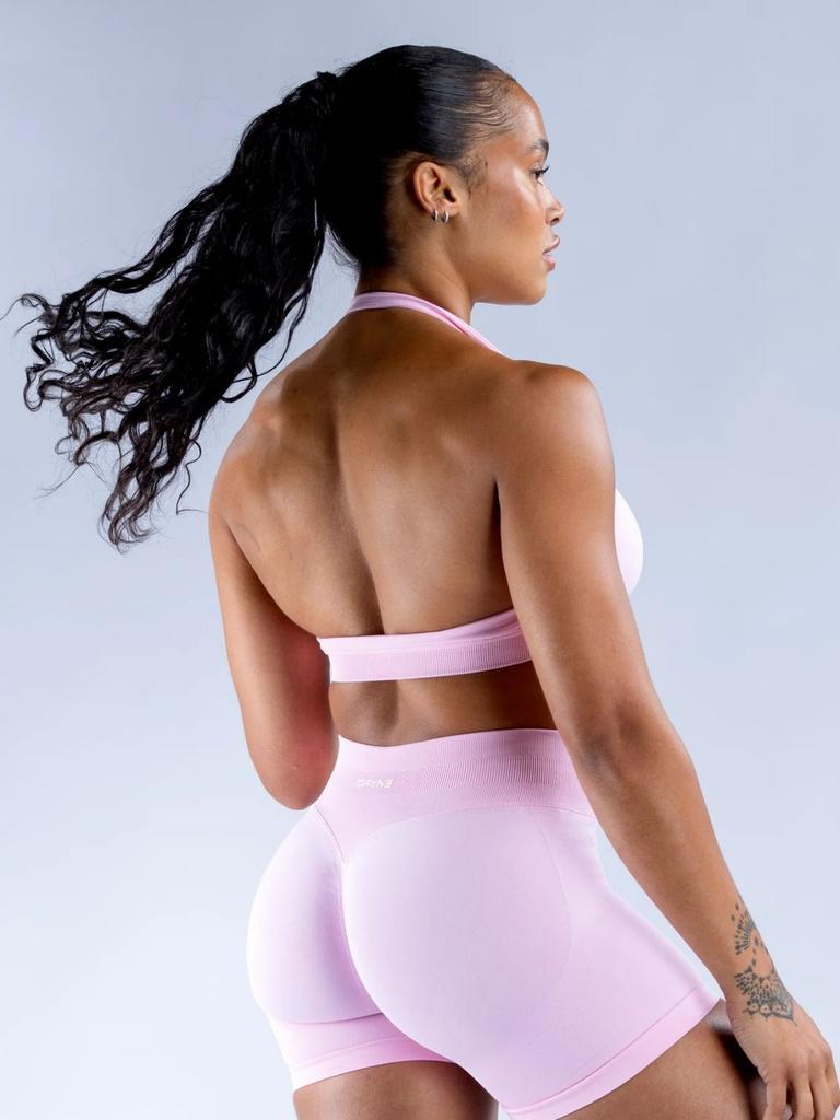 Seamless Waist Yoga High Waist Butt Lifting Compression Sports Bra Shorts Leggings Set Women Running Training Outfit