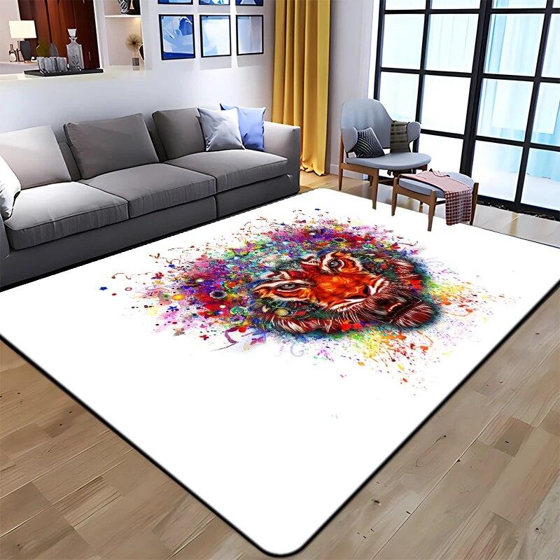 3D Printing Tiger Beauty Printed Carpet for Living Room Non-Slip Area Rug Bedroom Modern Home Decoration Yoga Mat Dropshipping