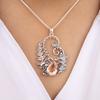 Peach Tourmaline Gemstone Silver Pendant 1.8" 925 Sterling Silver Women Jewelry For Birthday Gift CP-42-13