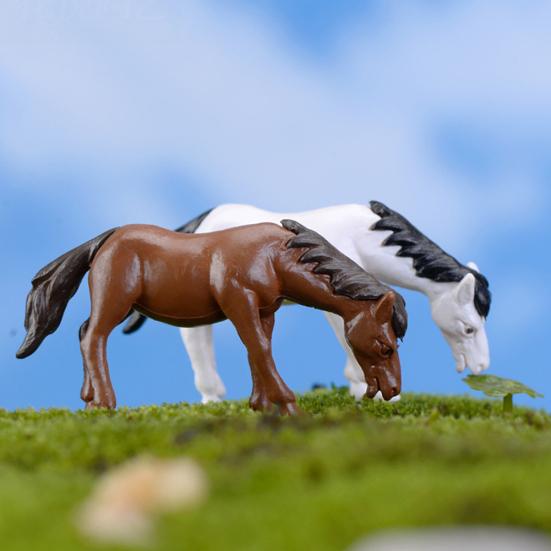 10Pcs Mini Miniature Horse Moss Fairy Garden Figurine Landscape Bonsai Decor Yousheng