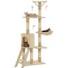 VidaXL Cat Tree with Sisal Scratching Posts 138 Cm Beige