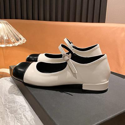 8312025 Туфли Мэри Джейн на плоской подошве из мягкой кожи с открытым вырезом, круглым носком, в цветовой гамме, с ремешком с надписью, одинарные туфли женские