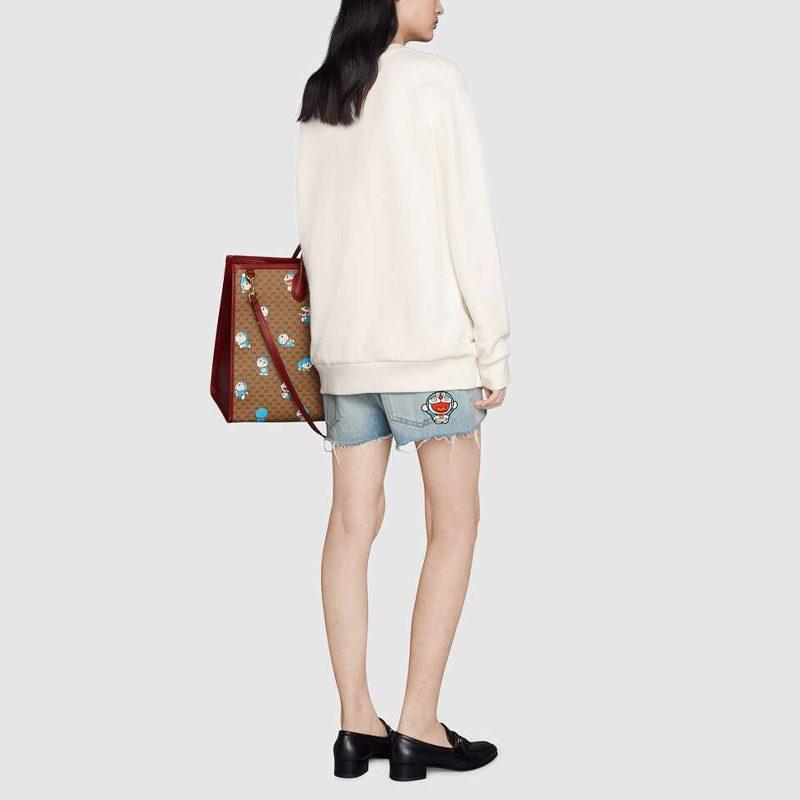 GUCCI x Doraemon Denim Shorts Women's Blue 652655-XDBOS-4452