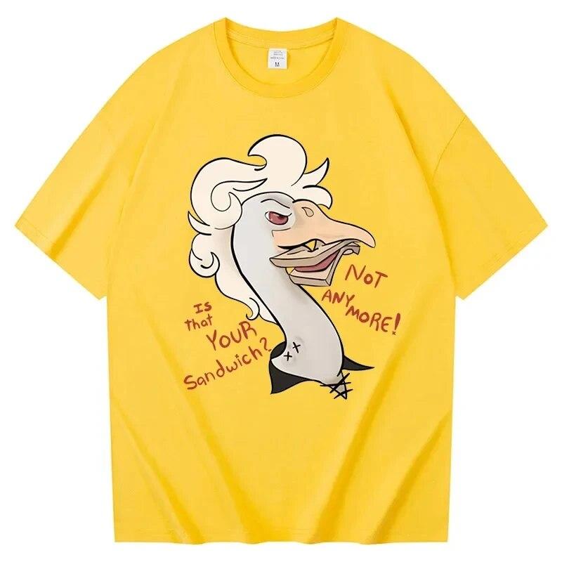 Летние футболки с коротким рукавом, забавные кавайные уличные футболки с короткими рукавами для спортзала, футболки с рисунком «Гусь Астарион», женские топы Y2k, футболки