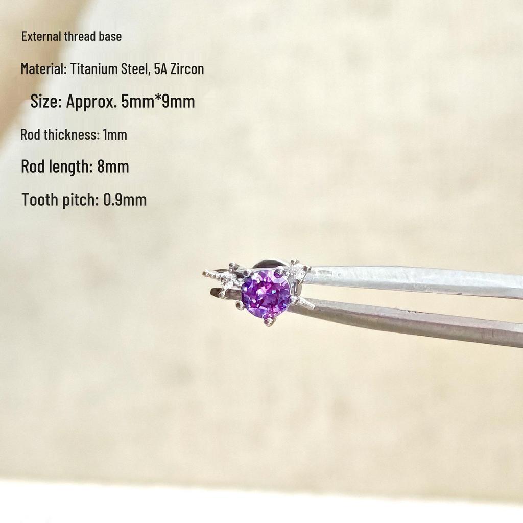 Sparkling Zirconium Titanium Heart & Cross Cartilage Ear Studs - Light Luxury Niche Jewelry
