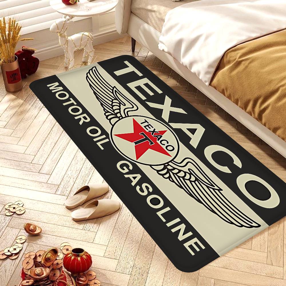 Винтажный знак Texaco Коврик для входной двери Моющийся Нескользящий Коврик для гостиной, зоны дивана и кресел Кухня Коврик «Добро пожаловать»